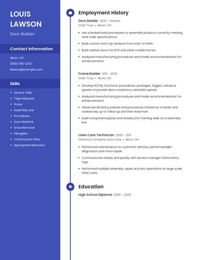 Door Builder Resume
