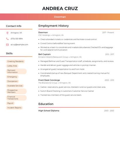 Resume example 3