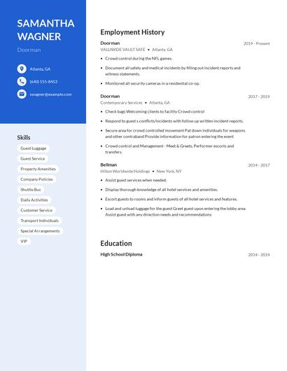 Doorman Resume