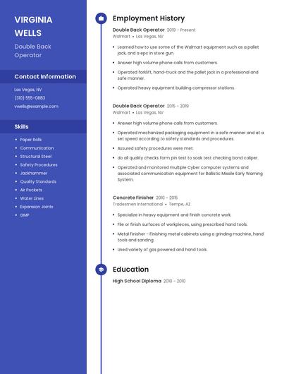 Double Back Operator Resume