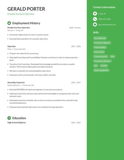 Double Surface Operator Resume