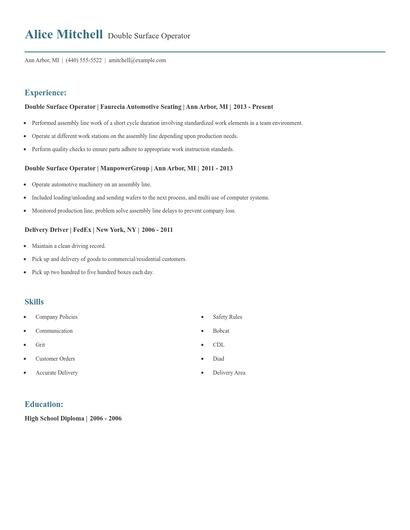 Double Surface Operator Resume