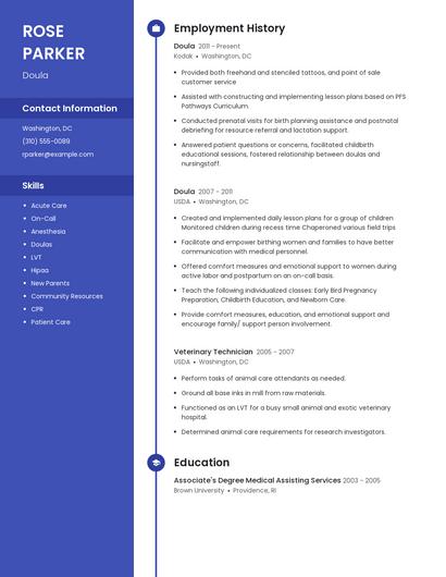 Doula Resume