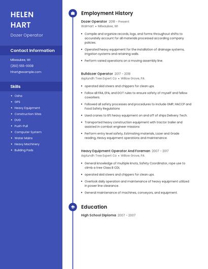 Dozer Operator Resume