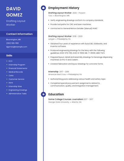 Drafting Layout Worker Resume
