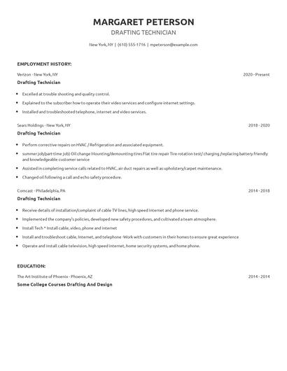 Drafting Technician Resume