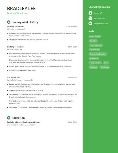 Drafting Technician Resume