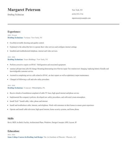 Drafting Technician Resume