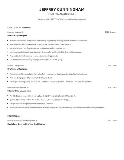 Draftsman/Designer Resume