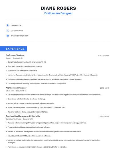 Draftsman/Designer Resume