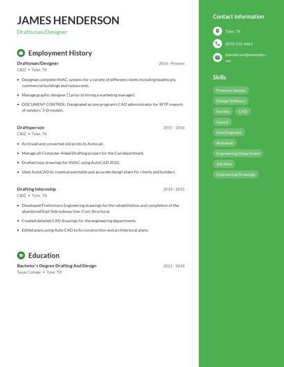 Draftsman/Designer Resume