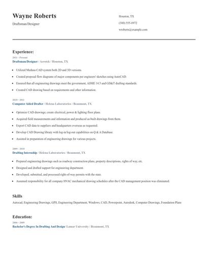 Draftsman/Designer Resume