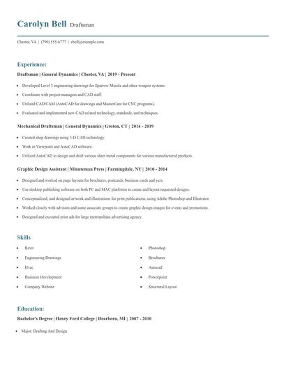 Draftsman Resume