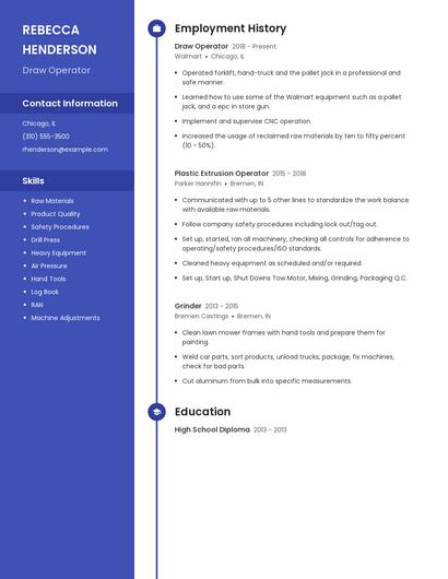 Draw Operator Resume