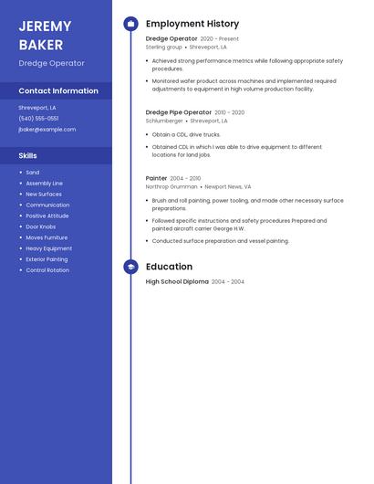 Dredge Operator Resume
