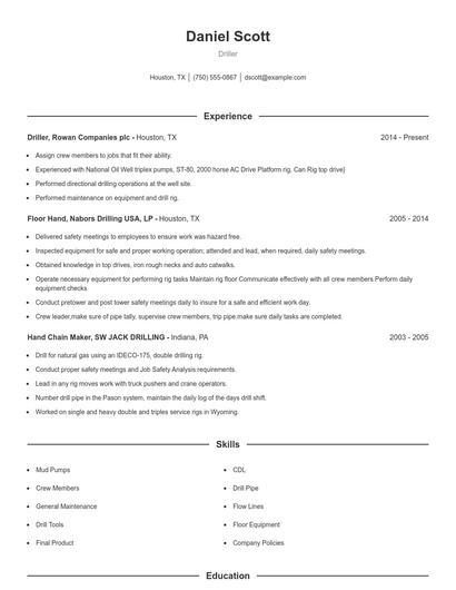 Resume example 1