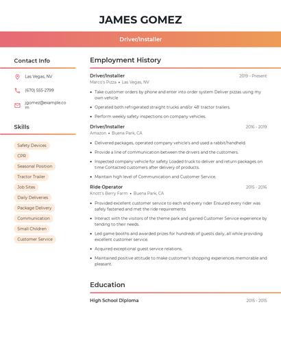 Resume example 3