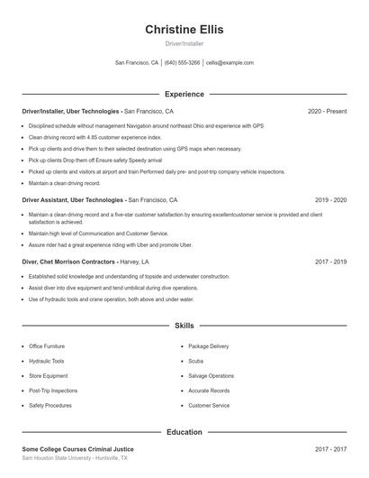 Resume example 1