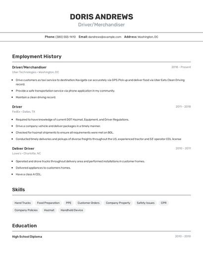 Resume example 2