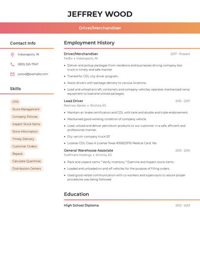 Resume example 3