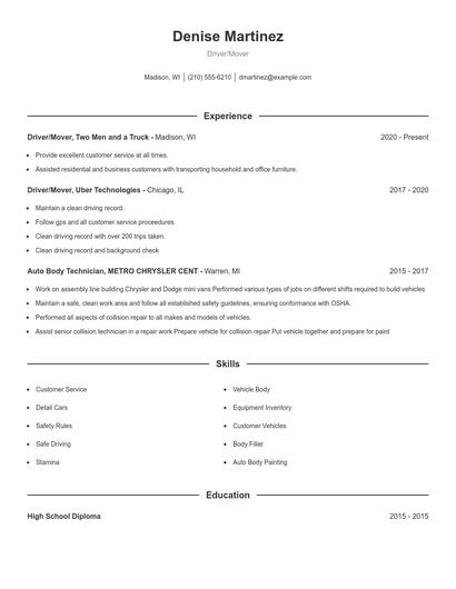 Resume example 1