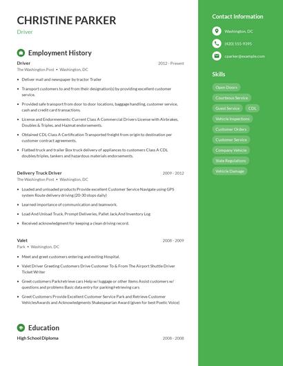Resume example 5