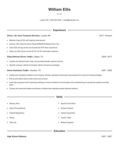 Resume example 1