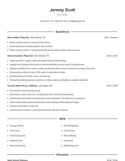 Resume example 1