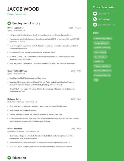 Resume example 5