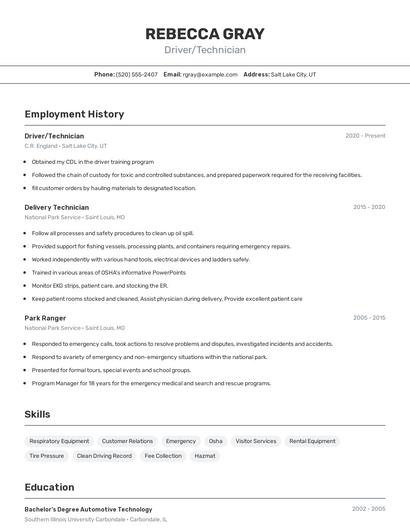 Resume example 2