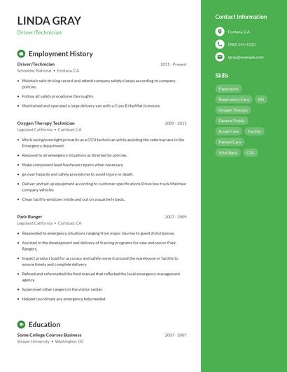 Resume example 5