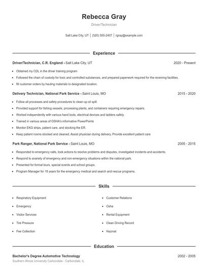 Resume example 1