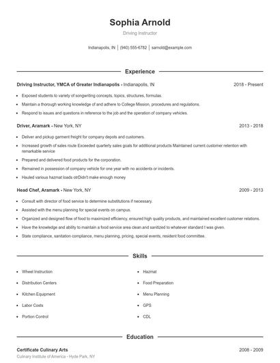 Resume example 1