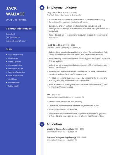 Drug Coordinator Resume