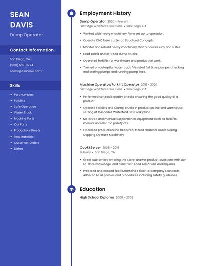 Dump Operator Resume