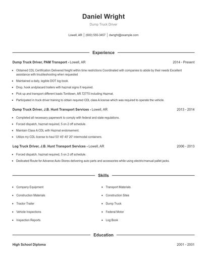 Resume example 1