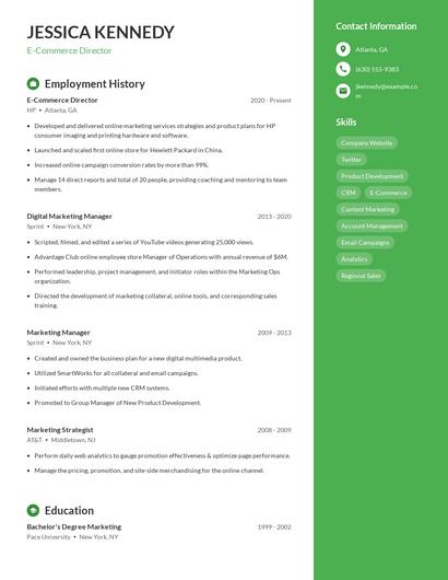 E-Commerce Director Resume