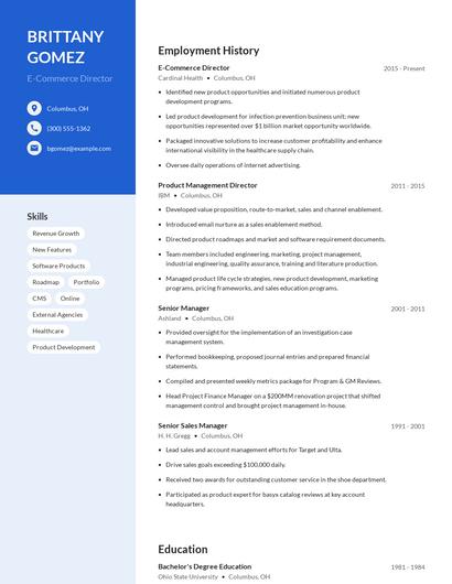 E-Commerce Director Resume