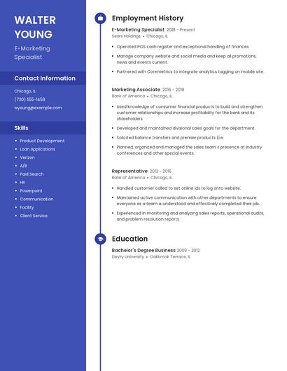 E-Marketing Specialist Resume