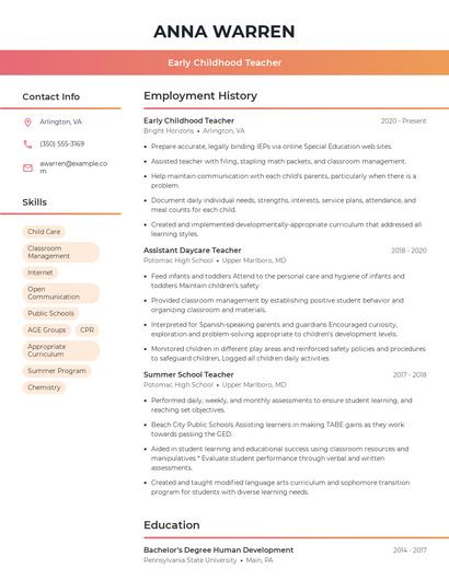 Resume example 3