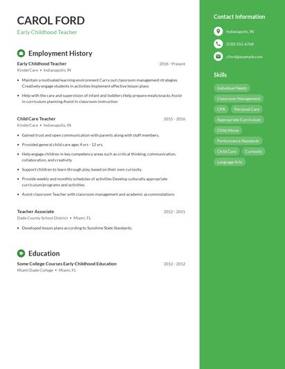 Resume example 4