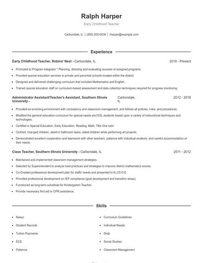 Resume example 1