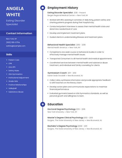 Eating Disorder Specialist Resume