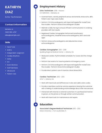 Echo Technician Resume