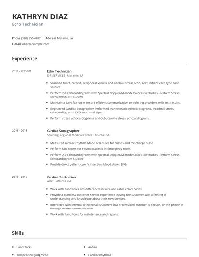 Echo Technician Resume