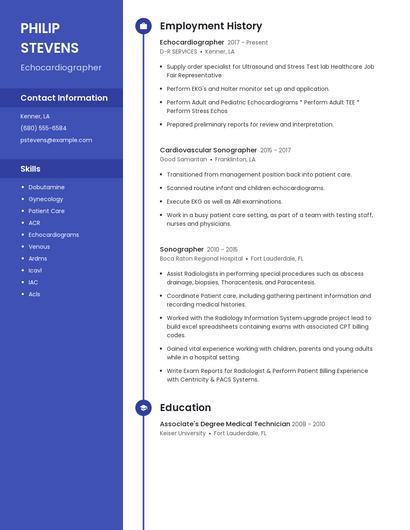 Echocardiographer Resume