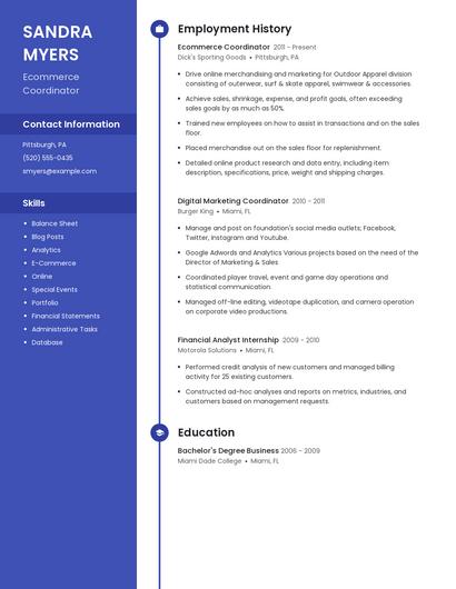 Ecommerce Coordinator Resume