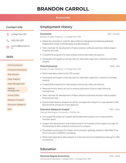 Economist Resume