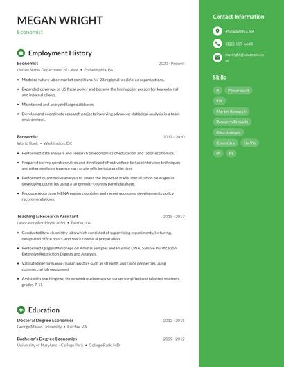 Economist Resume