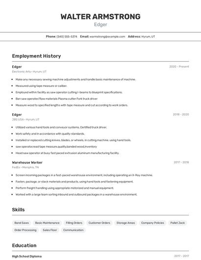 Edger Resume